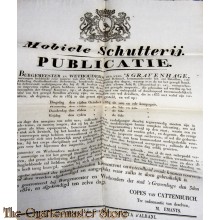Mobiele Schutterij Publicatie 1834 oproep tot inspectie der Compagnien 