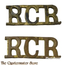 Shoulder title RCR (Royal Canadian Regiment) brass 