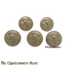 5x Plastic WW2 US WAC overcoat buttons 