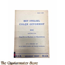 Brochure NSB ; Het stelsel Colijn gevonnist 1937