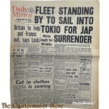 Newspaper Daily Mirror Mon Aug 13 1945