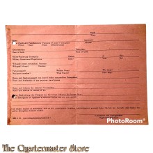 Form may 1945 for POW to fill out for detecting war criminals  