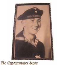 Ingelijste originele fotokaart Kriegsmarine matroos (Framed picture Kriegsmarine EM)