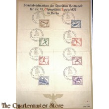 Sammlung Sonderbriefmarken der Reichspost  fur die XI Olympischen Spiele  1936 in Berlin (Stamps Olympic Games Barlin 1936)