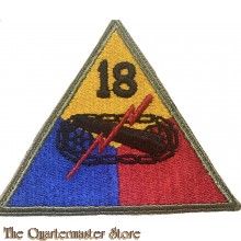 Mouwembleem 18e Armored Divison (green back Sleevebadge 18th Armored Division)
