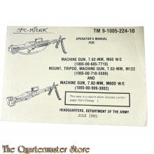 Manual TM 9-1005-224-10 Operators Manual Machine Gun M60 7.62 mm 