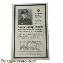 In Memoriam Karte/Death notice Geb Jager Regiment (Russland)