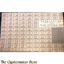Bonkaart KD-1 Bevrijde Nederlandsche Gebieden 1e periode '45 (24 dec '44 - 20 jan '45)
