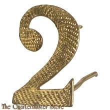 Cijfer 2 voor M1916 platte pet, Kepie en iin oranje voor veldmuts