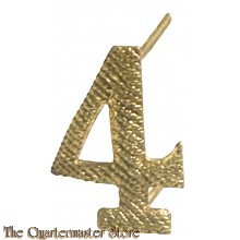 Cijfer 4 voor M1916 platte pet, Kepie en iin oranje voor veldmuts