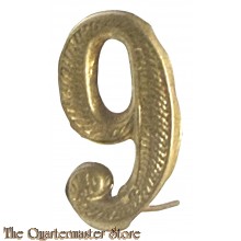 Cijfer 9 voor M1916 platte pet, Kepie en iin oranje voor veldmuts