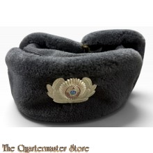 Russia - Ushanka met gouden kokarde of pet-embleem voor officieren van de Sovjet-Russische militsiya (de politie van de Sovjet-Unie)