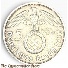 German 5 Mark 1936 silver Hindenburg