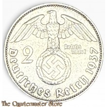 German 2 Mark 1937 silver Hindenburg