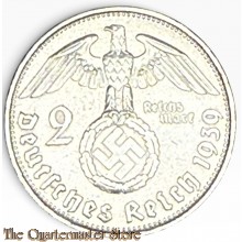 German 2 Mark 1939 silver Hindenburg