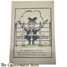 Ansicht 1945 De siameesche tweeling Max en Antoon te bezichtigen in het Concentratiekamp W-A-Lust