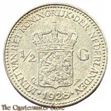 Nederlandse zilveren halve gulden uit 1928