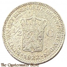 Nederlandse zilveren halve gulden uit 1922