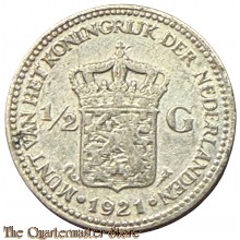 Nederlandse zilveren halve gulden uit 1921