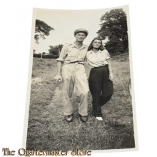 WW2 period original Photo US Soldier with female