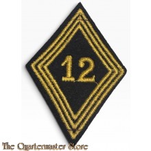 France - mouwpatch (losange de bras) 12e Régiment de Chasseurs d'Afrique (12e RCA)