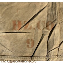 US Army M1910  Kaki Pup Tent Shelter Half with pegs and pole HZ. Co 9