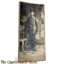 (Studio)Photo 1915 Deutscher Soldat mit Schirmmutze