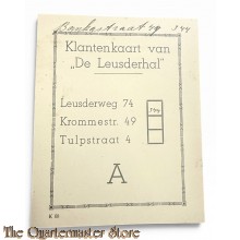 Klantenkaart “de Leusderhal” Amersfoort 1942 
