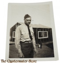 WW2 period original Photo US Soldier with oversea’s cap 