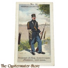 Tiktok Verzamelkaart no 31 Sergeant v/h Reg. Genietroepen (Pioniers), veld-tenue