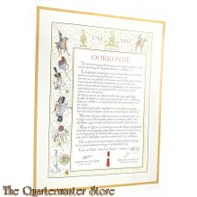 Oorkonde 1793-1993 viering 2e eeuwfeest Rijdende artillerie 