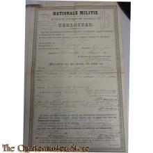Verlofpas Nationale Militie 1901 Scheemda