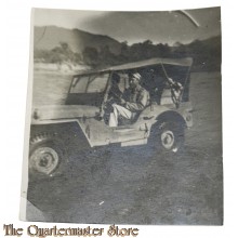 WW2 period original Photo US Soldier riding Jeep