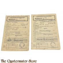 2 Meldekarten Landesarbeitsamt Wurttemberg-Baden 1948