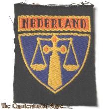 bijzonder mouwembleem , groot formaat ( 10 cm. hoog ) , geweven van DIKKE stof ( zg. Brabants weefsel )