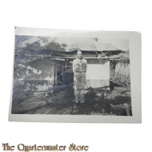 WW2 period original Photo US Soldier in front of a tent