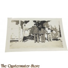 WW2 period original Photo 2 US Soldiers and 2 locals 