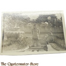 WW2 period original Photo US Soldier at a temple 