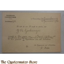 Inschrijvings bewijs 1920 jaarklasse 1913