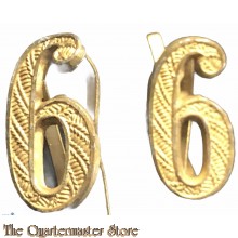 WW2 WH  shoulderboard numerals 6 (gold)