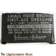 Small First-Aid Dressing, U.S. Army Carlisle Model or Packet First-Aid Field Brown Dressing, U.S. Army Carlisle Model