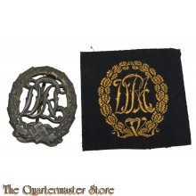 Deutsches Reichsabzeichen für Leibesübungen 1933 in Bronze und Stoff DLA  (DRL sports badge in bronze 1933 model and cloth DLA)