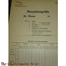 WH Auszahllungsliste fur manschaften und Offiziere