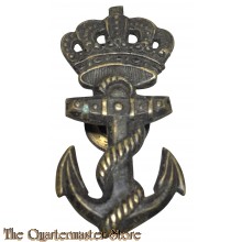 Metalen Pet / Baret anker mariniers zwart  1945/50