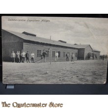 Prent briefkaart 1909 Soldaten Cantine Legerplaats Millingen