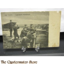 Prent briefkaart 1917 Aan 't vuren Legerplaats Oldebroek