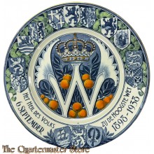 Keramiek wandbord Wilhelmina 1898-1938 regeringsjubileum 