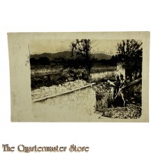 (Feld) Postkarte  1915 2 German soldiers in ruins 