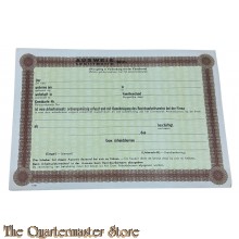 Ausweis / Legitimatie Arbeitseinsatz 