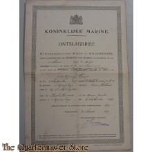 Ontslag brief 15 maart 1919 Kon Marine
